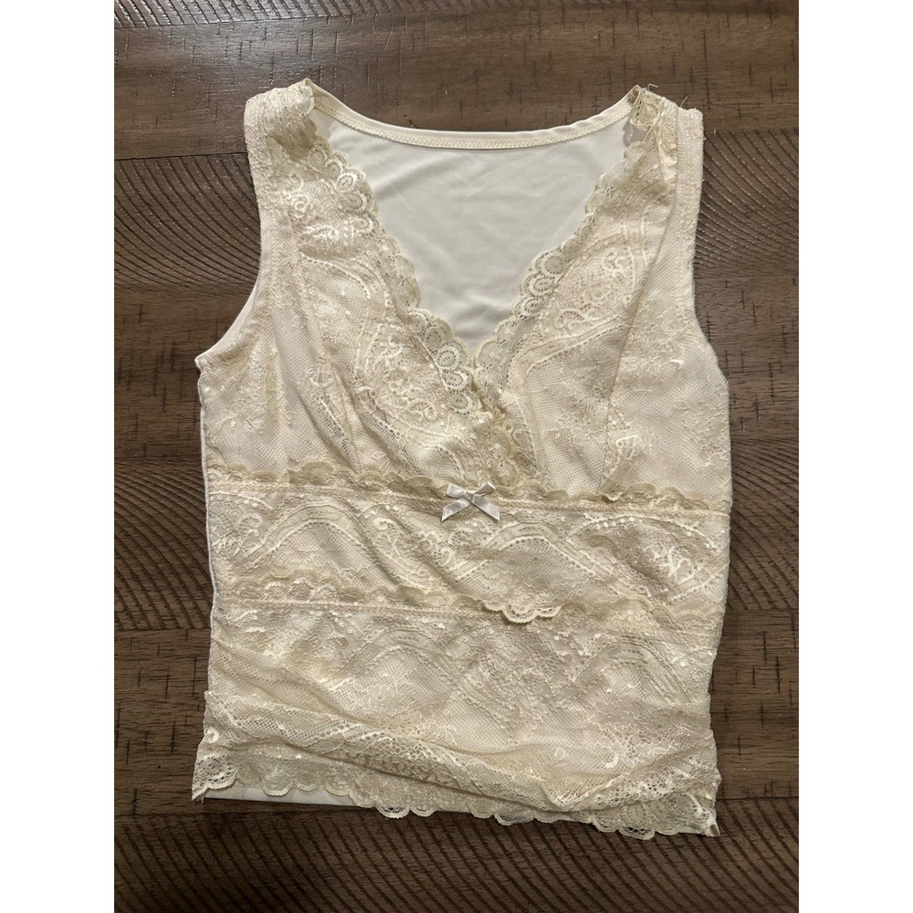 Vintage‎ Butter Yellow Coquette Camisole - Size S Y2K